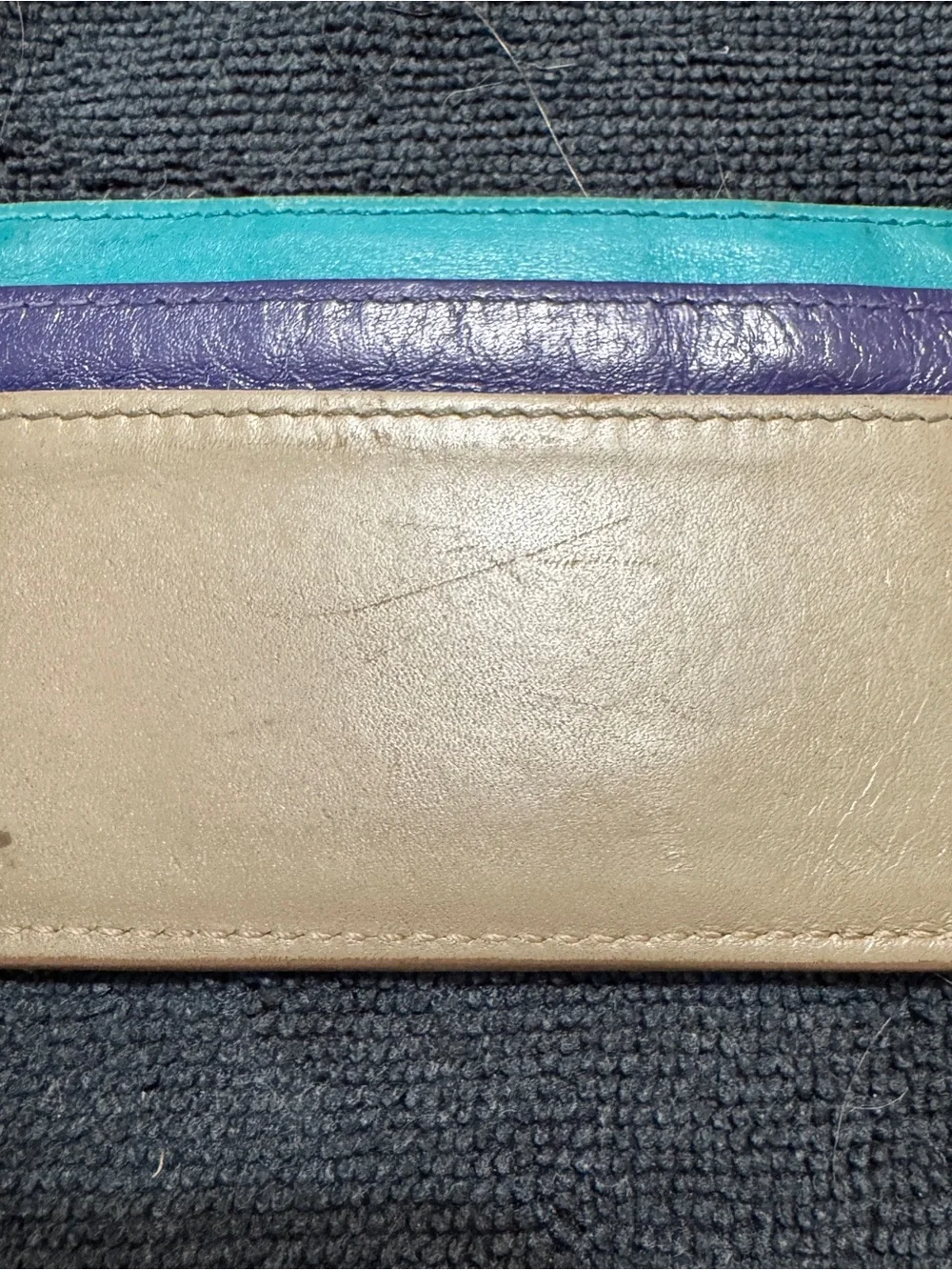 Jimmy Choo Olive and Pink Leather Card Holder with Gold Logo